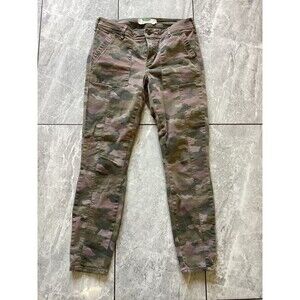 Green Dot Anthropologie Green Camouflage Skinny Mid Rise Pants 28